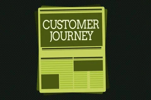 Writing note showing Customer Journey. Business photo showcasing product of Stockillustratie