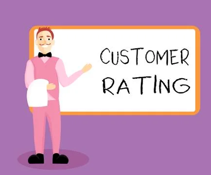 Writing note showing Customer Rating. Business photo showcasing Each point of Illustrazione stock