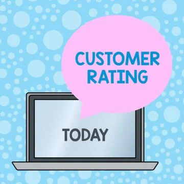 Writing note showing Customer Rating. Business photo showcasing Each point of Illustrazione stock
