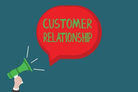 Writing note showing Customer Relationship. Business photo showcasing Deal and Illustrazione stock