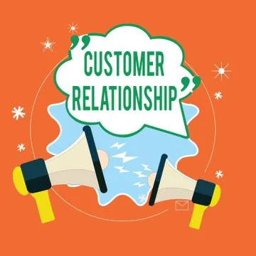 Writing note showing Customer Relationship. Business photo showcasing Deal an Illustrazione stock