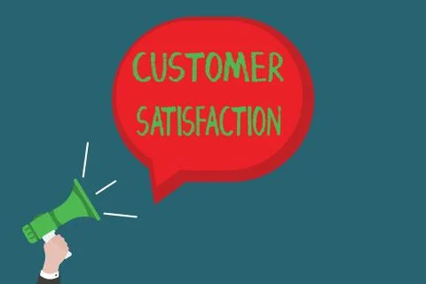 Writing note showing Customer Satisfaction. Business photo showcasing Exceed Illustrazione stock