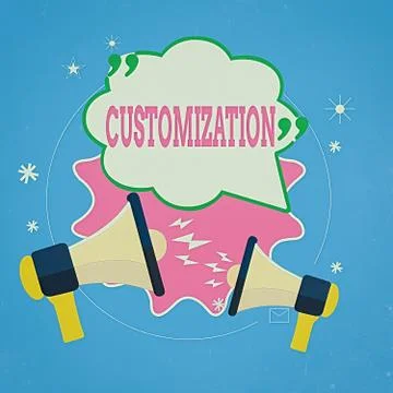 Writing note showing Customization. Business photo showcasing modifying Illustrazione stock
