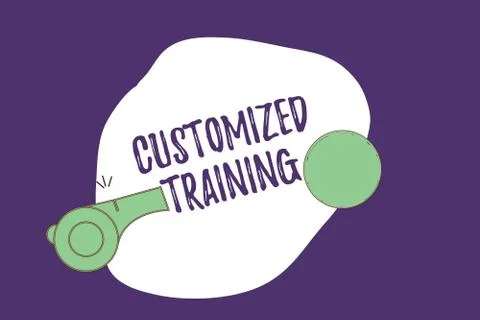 Writing note showing Customized Training. Business photo showcasing Designed to Stock-Illustration