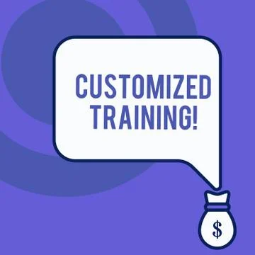 Writing note showing Customized Training. Business photo showcasing Designed to Stock-Illustration