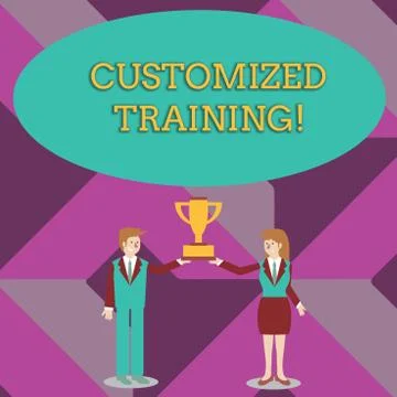 Writing note showing Customized Training. Business photo showcasing Designed to Stock Illustration