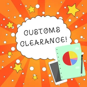 Writing note showing Customs Clearance. Business photo showcasing documentations 스톡 일러스트