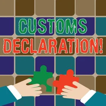Writing note showing Customs Declaration. Business photo showcasing Official 스톡 일러스트