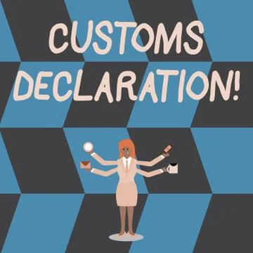 Writing note showing Customs Declaration. Business photo showcasing Official Stock Illustration