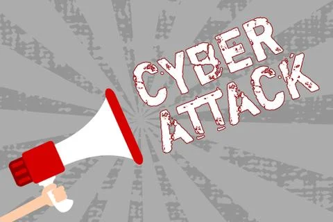 Writing note showing Cyber Attack. Business photo showcasing An attempt by Illustration