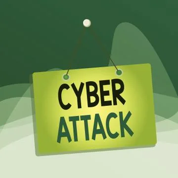 Writing note showing Cyber Attack. Business photo showcasing attempt by hackers 스톡 일러스트