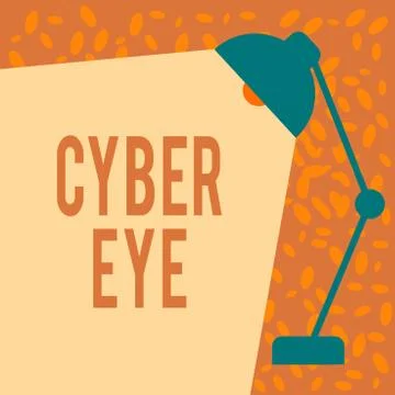 Writing note showing Cyber Eye. Business photo showcasing tool engages in Illustrazione stock