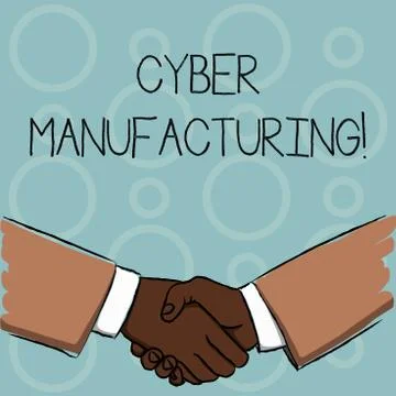 Writing note showing Cyber Manufacturing. Business photo showcasing Stockillustratie