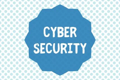 Writing note showing Cyber Security. Business photo showcasing Protect a Stock Illustration