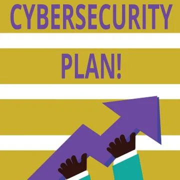 Writing note showing Cybersecurity Plan. Business photo showcasing Techniques of 스톡 일러스트