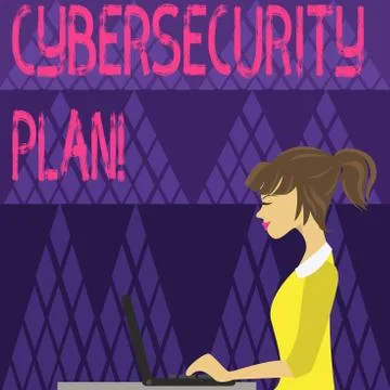 Writing note showing Cybersecurity Plan. Business photo showcasing Techniques of 스톡 일러스트