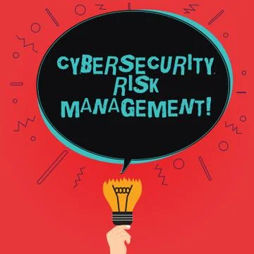 Writing note showing Cybersecurity Risk Management. Business photo showcasing Illustrazione stock