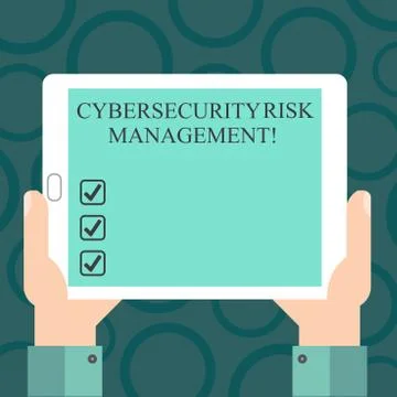 Writing note showing Cybersecurity Risk Management. Business photo showcasing Stock Illustration