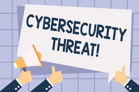 Writing note showing Cybersecurity Threat. Business photo showcasing potential 스톡 일러스트