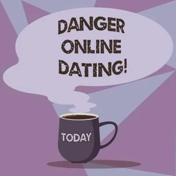 Writing note showing Danger Online Dating. Business photo showcasing The risk of Illustrazione stock