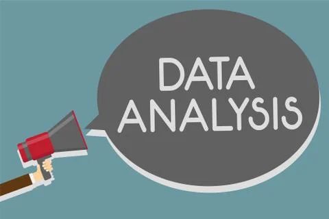 Writing note showing Data Analysis. Business photo showcasing Translate numbers Illustrazione stock