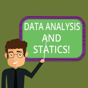 Writing note showing Data Analysis And Statics. Business photo showcasing Chart Stock Illustration