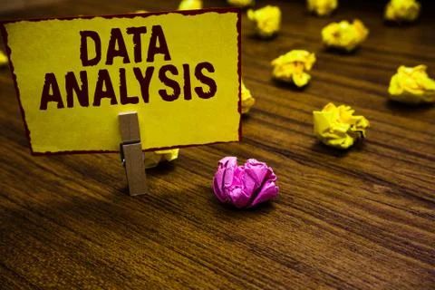 Writing note showing Data Analysis. Business photo showcasing Translate numbers Stock Photos