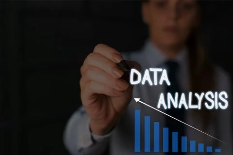 Writing note showing Data Analysis. Business photo showcasing Translate numbers Stock Photos