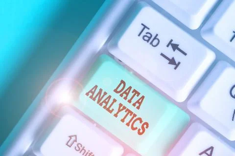 Writing note showing Data Analytics. Business photo showcasing process of Stock Photos