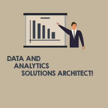 Writing note showing Data And Analytics Solutions Architect. Business photo Illustrazione stock