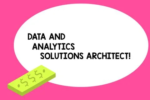 Writing note showing Data And Analytics Solutions Architect. Business photo Illustrazione stock