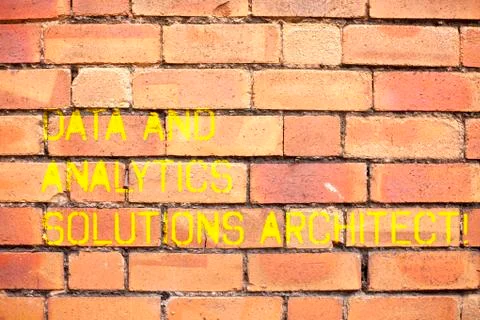 Writing note showing Data And Analytics Solutions Architect. Business photo Stock Photos