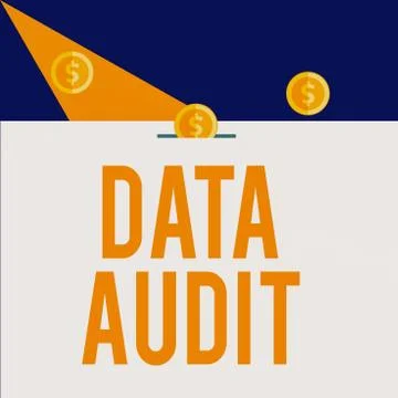 Writing note showing Data Audit. Business photo showcasing auditing of data to Stock Illustration