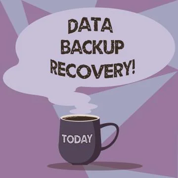 Writing note showing Data Backup Recovery. Business photo showcasing the process Illustrazione stock