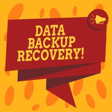 Writing note showing Data Backup Recovery. Business photo showcasing the process Stock Illustration