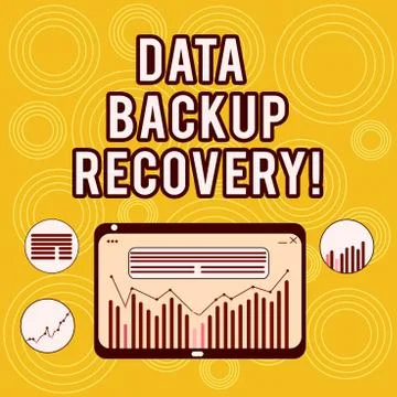 Writing note showing Data Backup Recovery. Business photo showcasing the process 스톡 일러스트