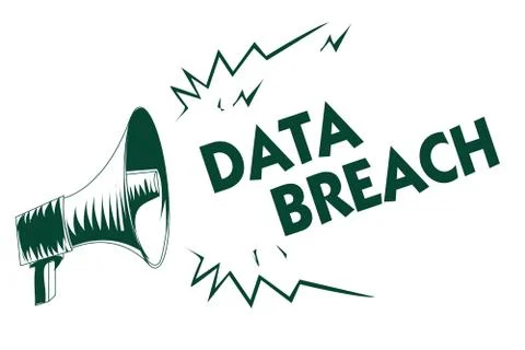 Writing note showing Data Breach. Business photo showcasing security incident Stockillustratie