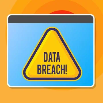 Writing note showing Data Breach. Business photo showcasing security incident Stock Illustration