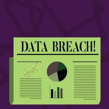 Writing note showing Data Breach. Business photo showcasing security incident Stockillustratie
