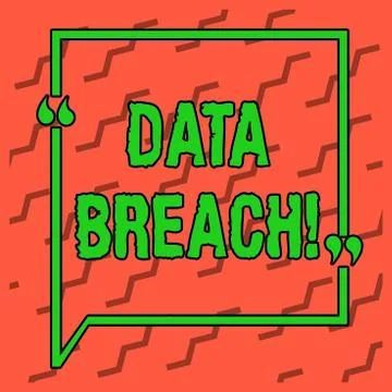 Writing note showing Data Breach. Business photo showcasing security incident 스톡 일러스트