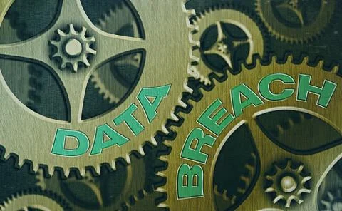 Writing note showing Data Breach. Business photo showcasing unauthorized release Stock Illustration