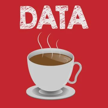 Writing note showing Data. Business photo showcasing Piece of information Fac Stock Illustration
