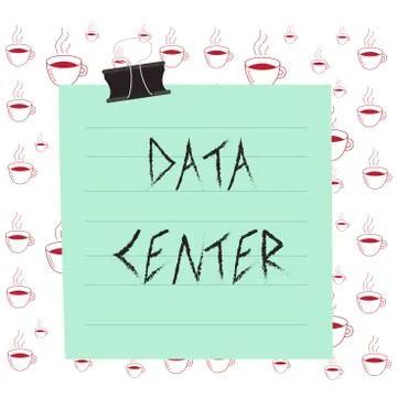 Writing note showing Data Center. Business photo showcasing a repository that 스톡 일러스트