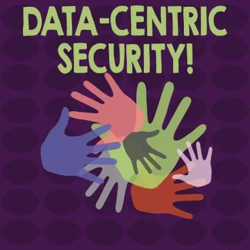 Writing note showing Data Centric Security. Business photo showcasing Identify イラスト素材
