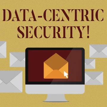 Writing note showing Data Centric Security. Business photo showcasing Identify イラスト素材