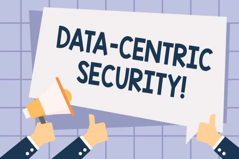 Writing note showing Data Centric Security. Business photo showcasing Identify イラスト素材