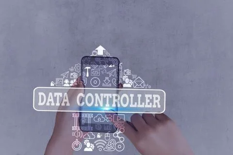 Writing note showing Data Controller. Business photo showcasing demonstrating Stockfoto's