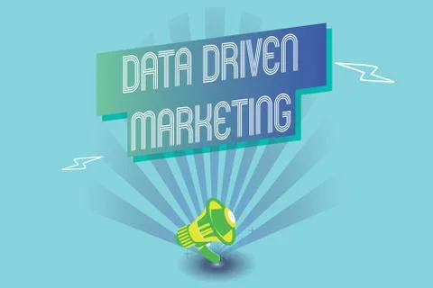 Writing note showing Data Driven Marketing. Business photo showcasing Strategy イラスト素材