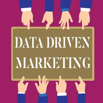 Writing note showing Data Driven Marketing. Business photo showcasing Strategy Stock Illustration