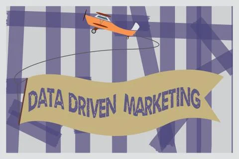 Writing note showing Data Driven Marketing. Business photo showcasing Strategy Stock Illustration